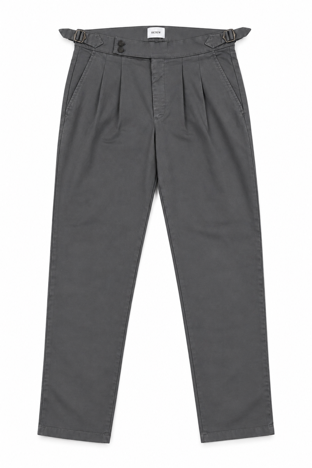 Pantalón pinzas gris fluido