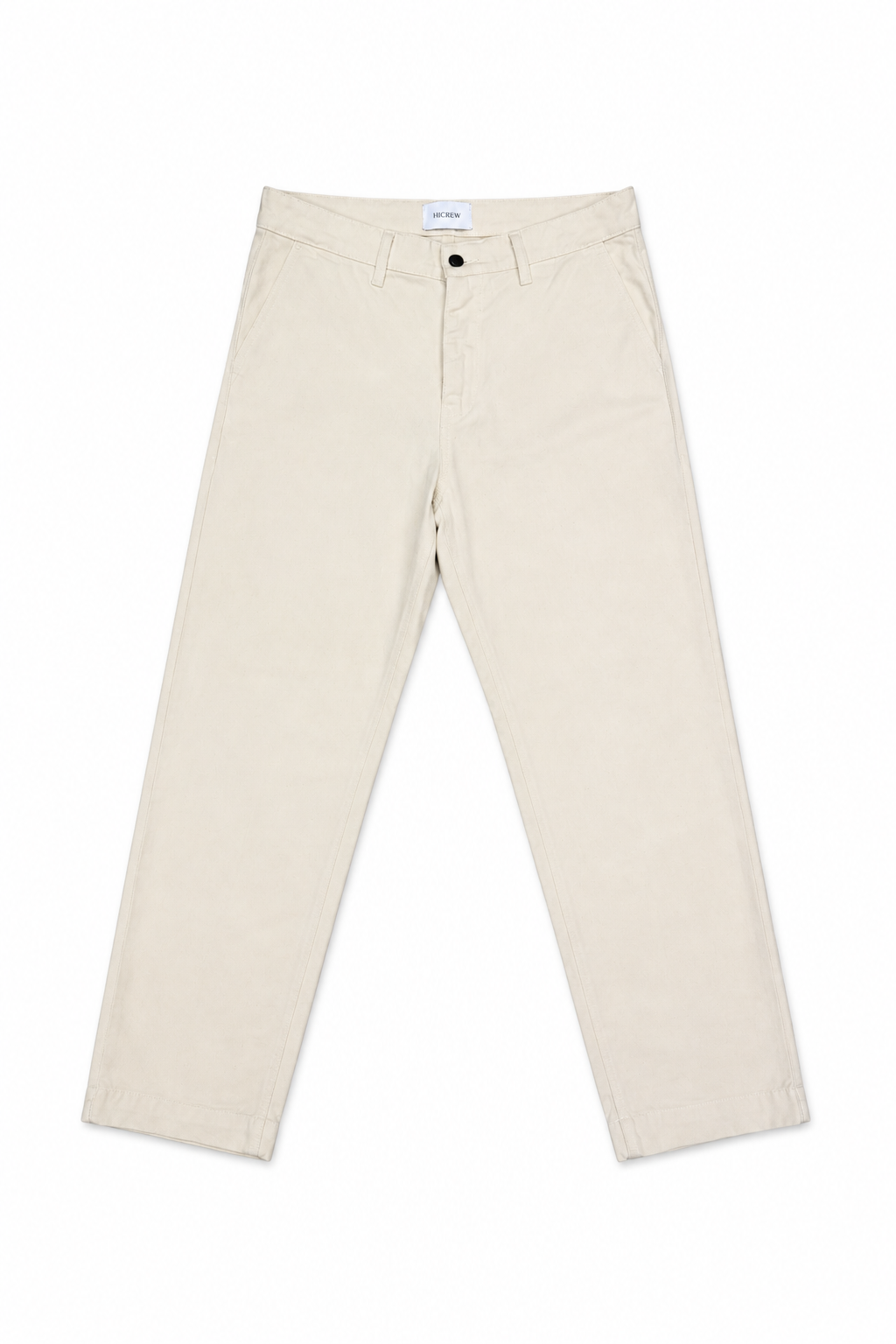 Pantalón denim relaxed crema