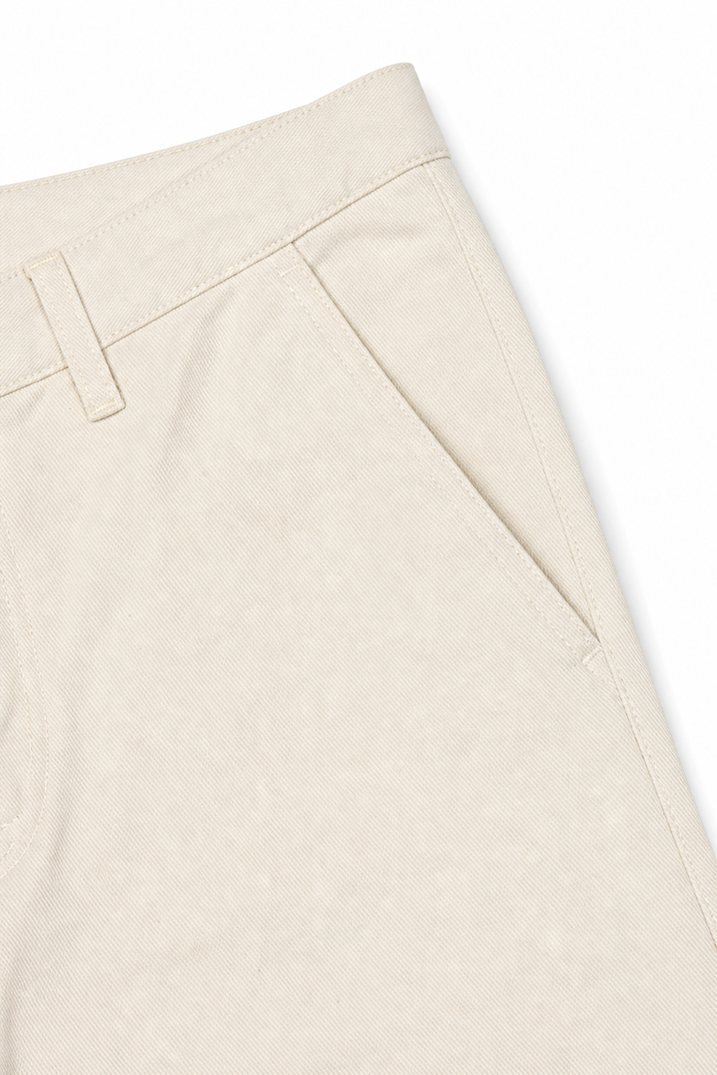 Pantalón denim relaxed crema
