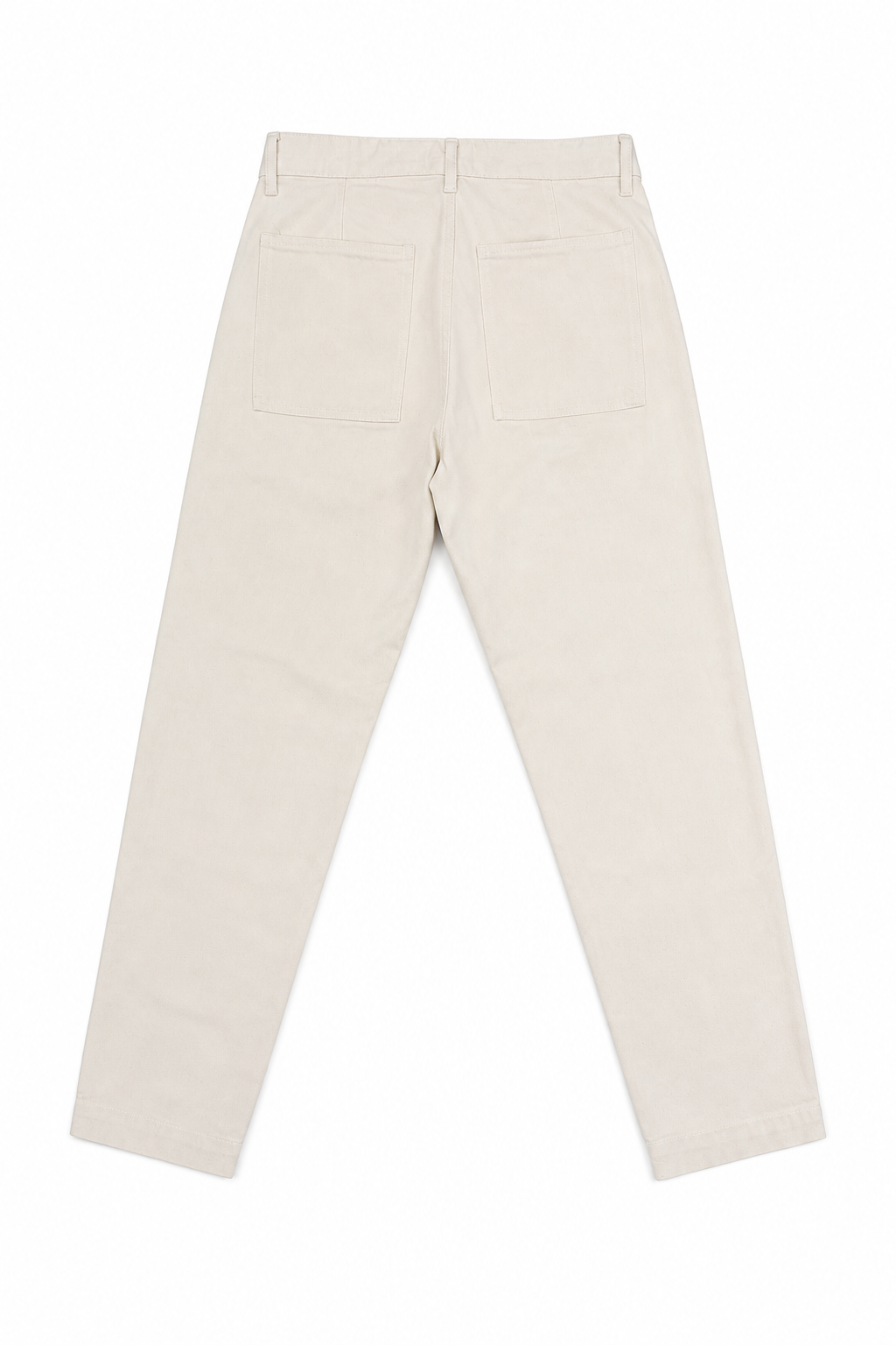 Pantalón denim relaxed crema