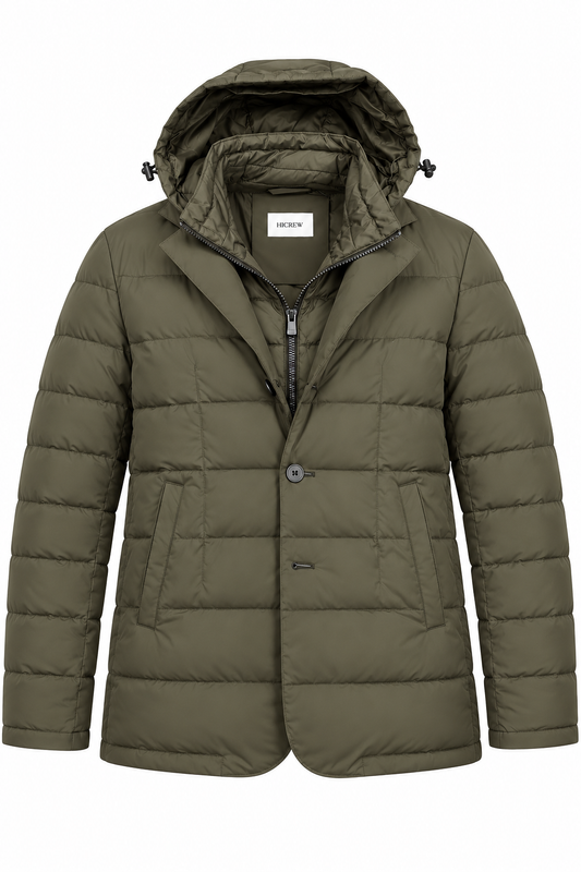 Chaqueta acolchada capucha verde