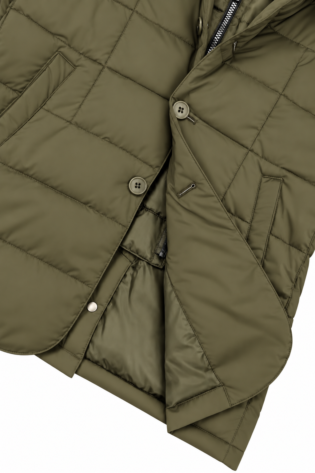 Chaqueta acolchada capucha verde