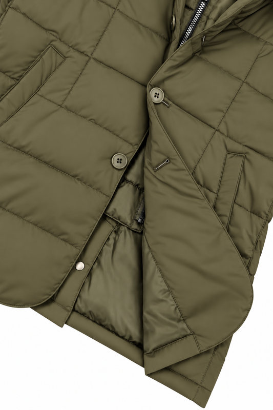 Chaqueta acolchada capucha verde