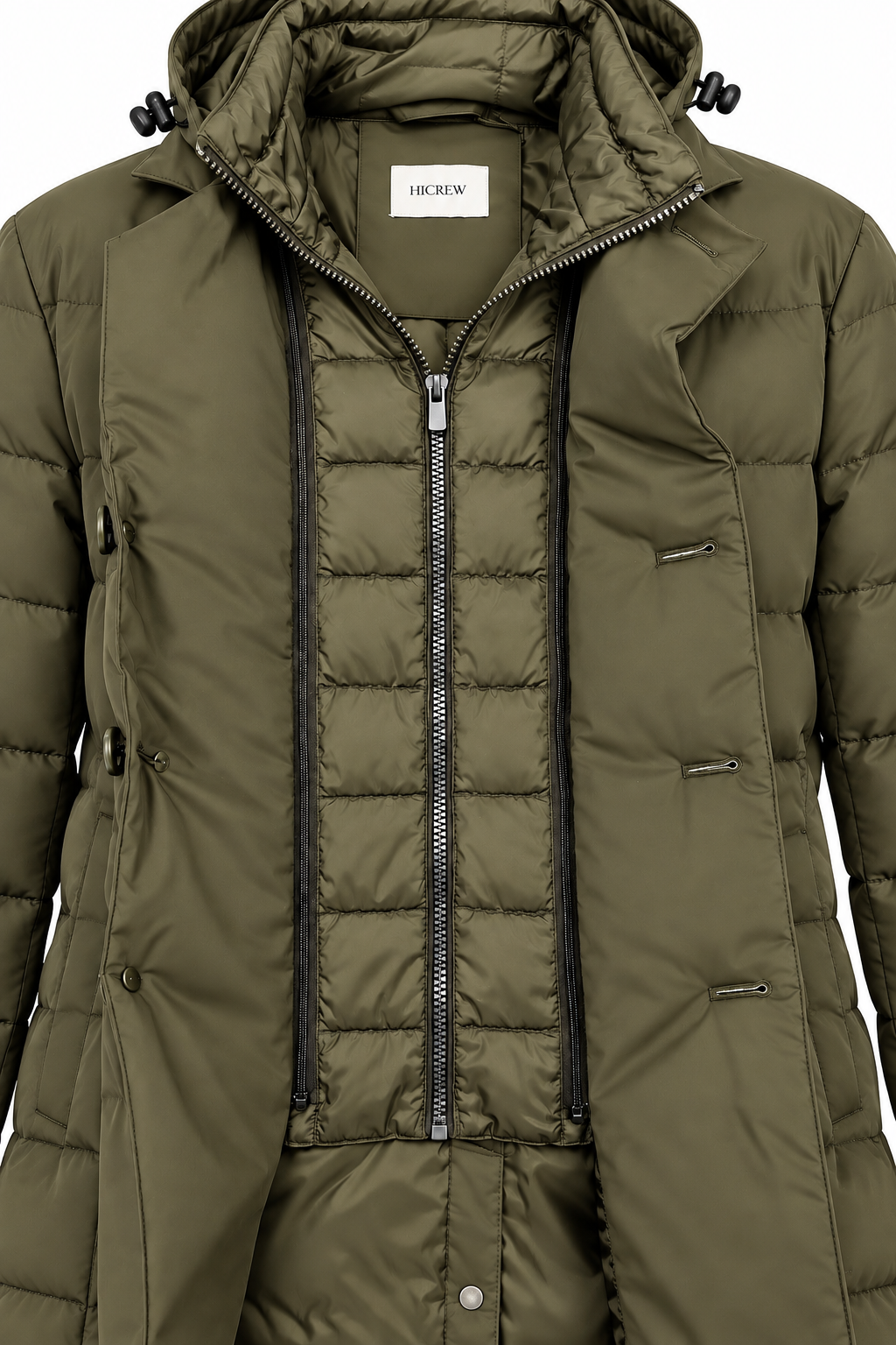 Chaqueta acolchada capucha verde