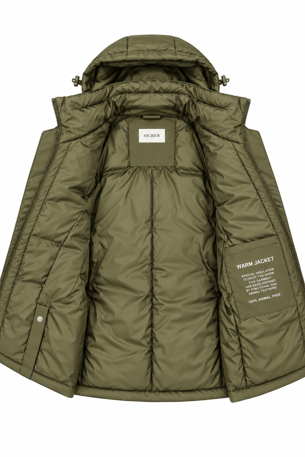 Chaqueta acolchada capucha verde
