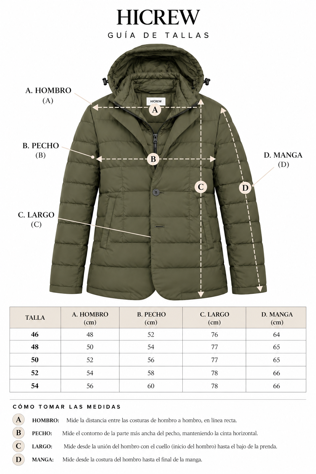 Chaqueta acolchada capucha verde