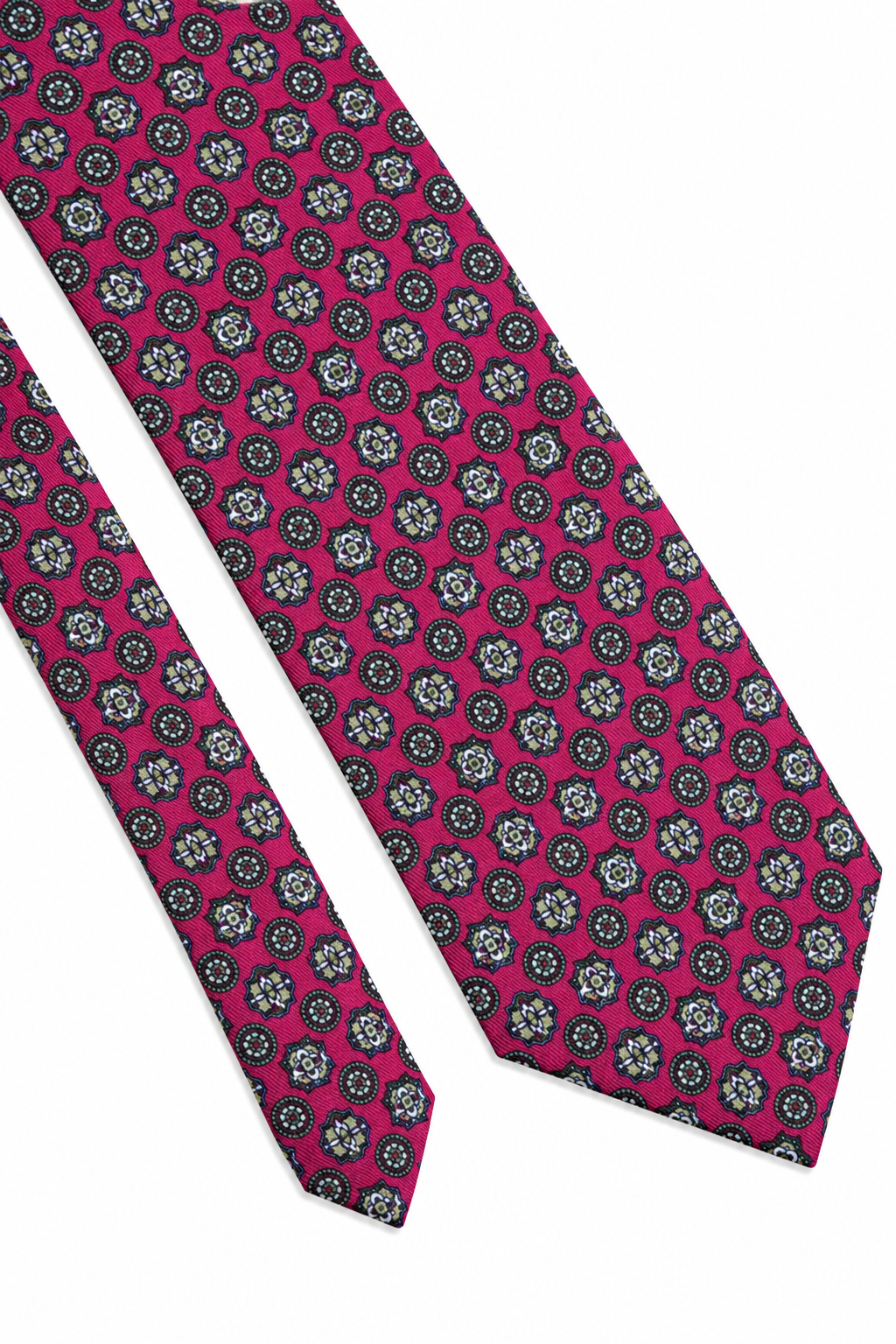 Corbata geométricos carmesí