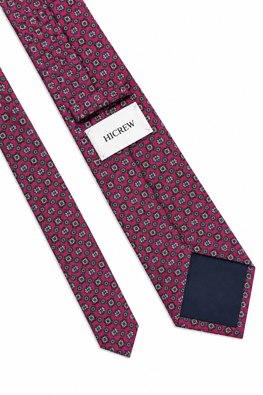 Corbata geométricos carmesí