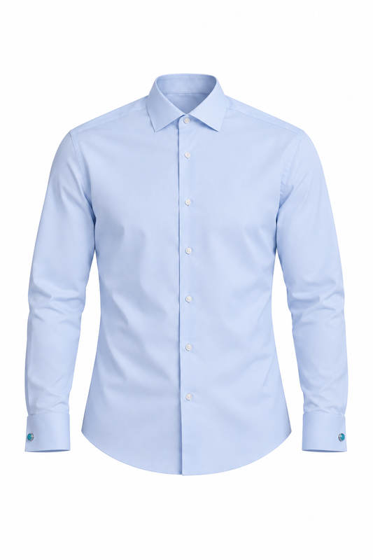 Camisa vestir azul ceremonia slim fit