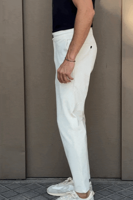 Pantalón punto ligero off white