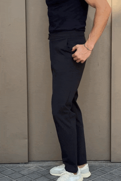 Pantalón punto ligero azul marino