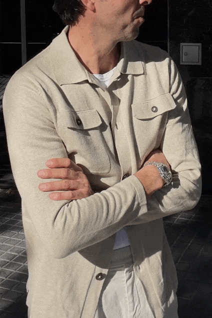 Sobrecamisa punto beige