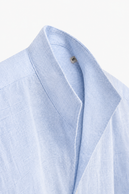 Camisa Mao lino azul claro