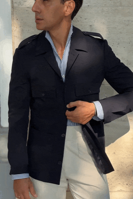 Chaqueta sahariana técnica azul marino