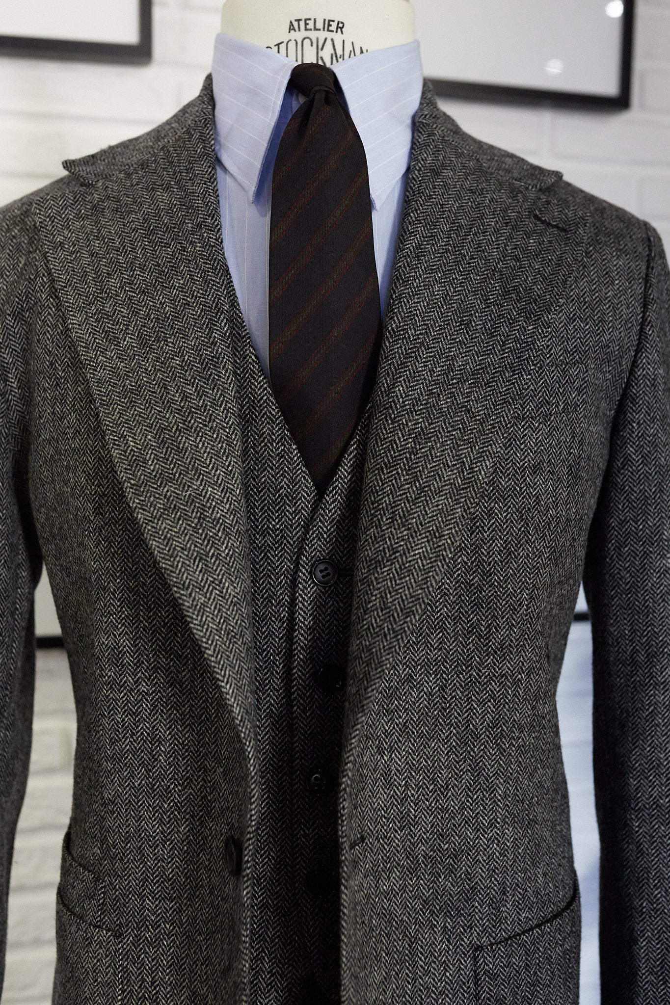 Americana Traje espiga gris