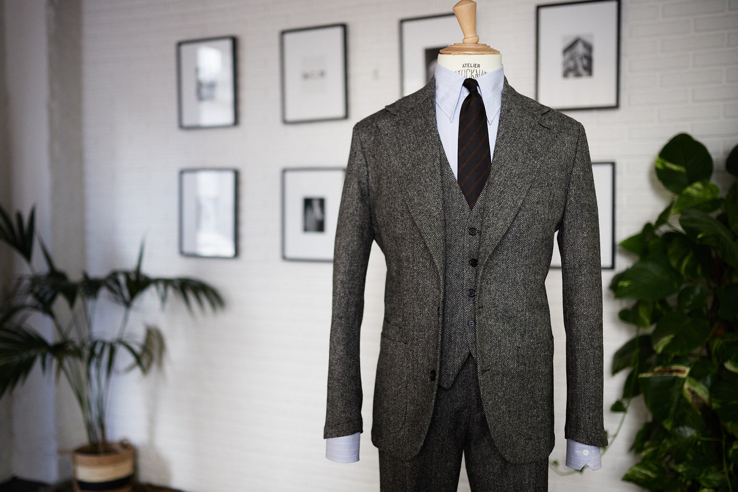 Americana Traje espiga gris