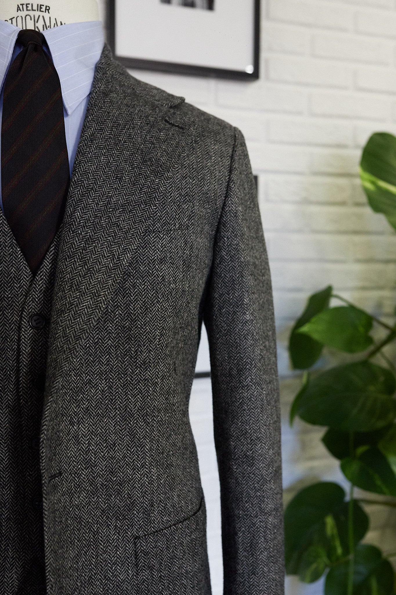 Americana Traje espiga gris