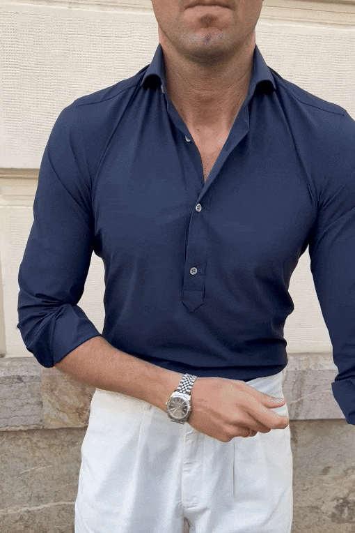 Camisa polera técnica azul marino