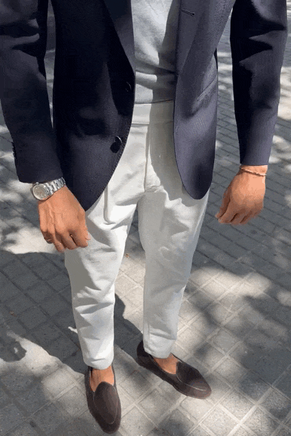 Pantalón pinzas blanco fluido