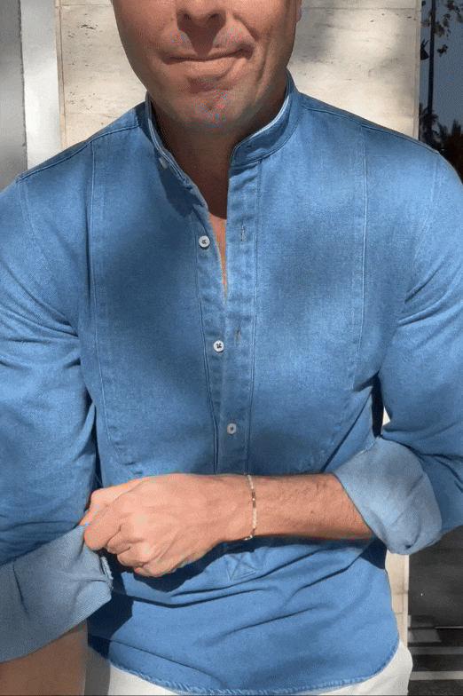 Polera denim pechera