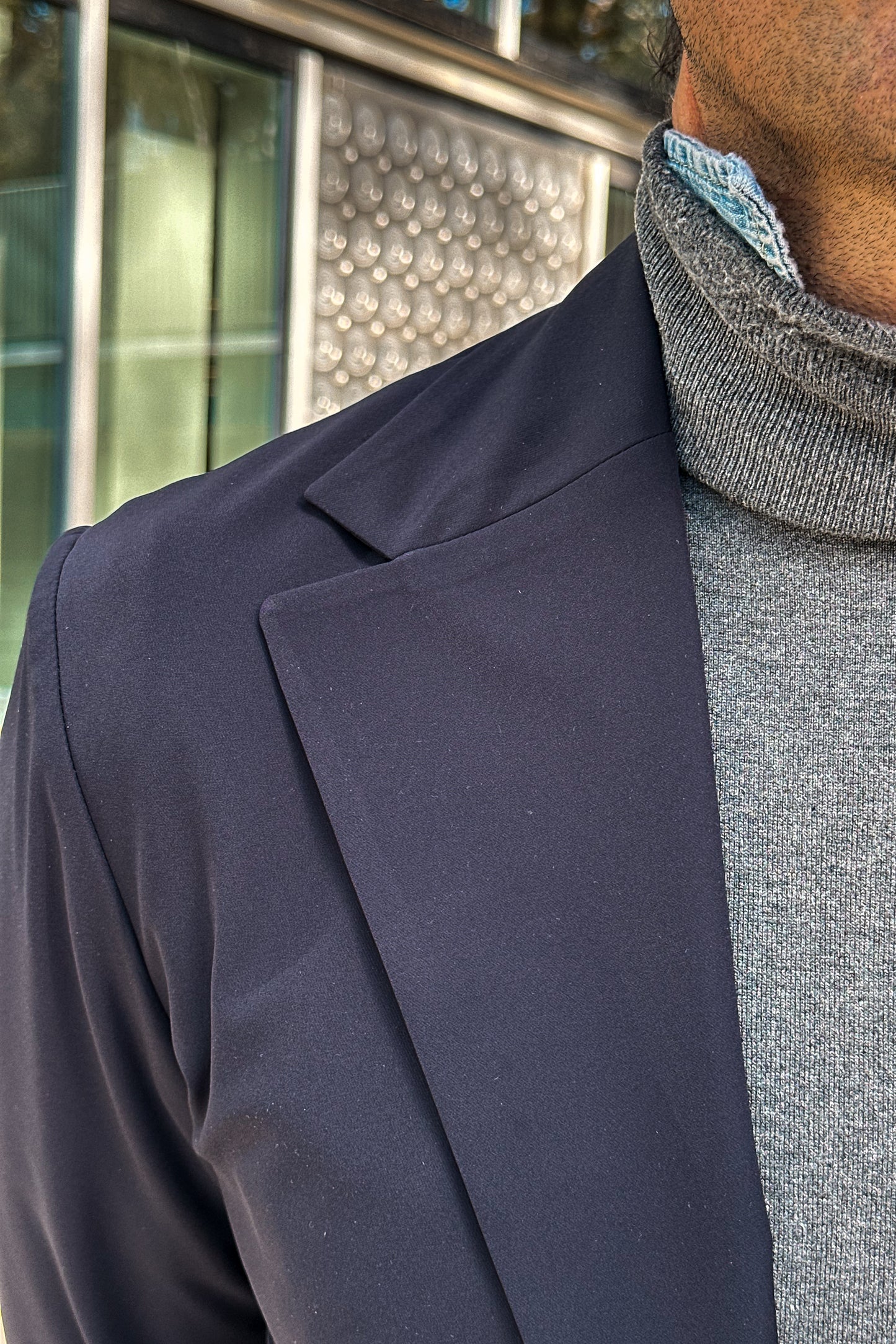 Americana técnica sartorial azul marino