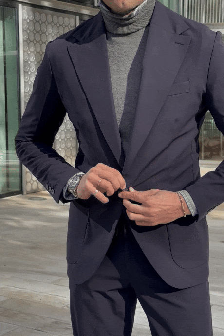 Americana técnica sartorial azul marino