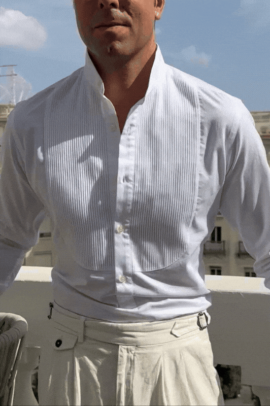 Camisa Mao blanca jaretas