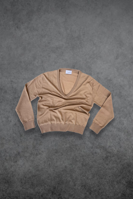 Jersey ligero pico lana merino beige Hippie Crew