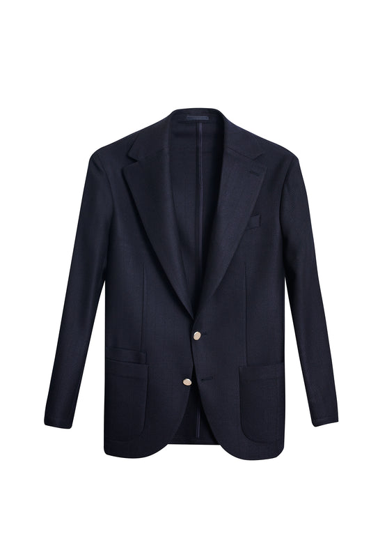Americana espiga sartorial azul marino