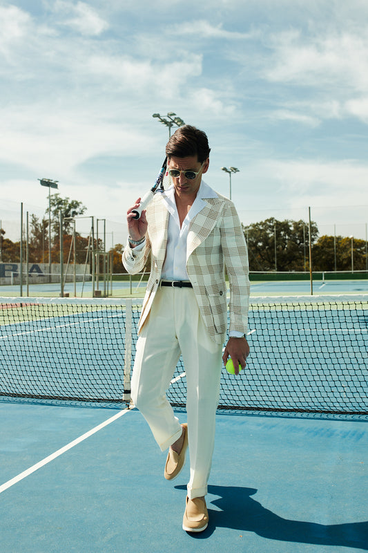 Americana cuadros sartorial crema
