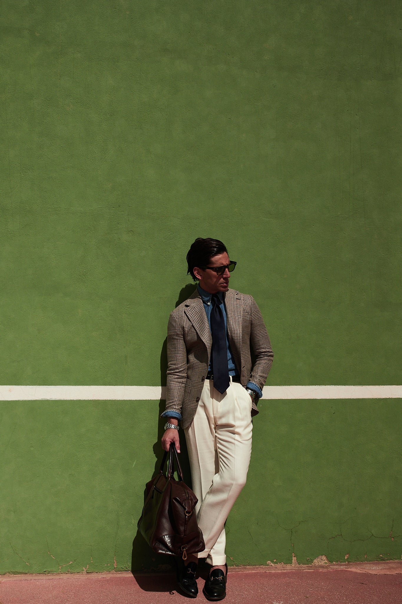 Americana Príncipe de Gales sartorial marrón