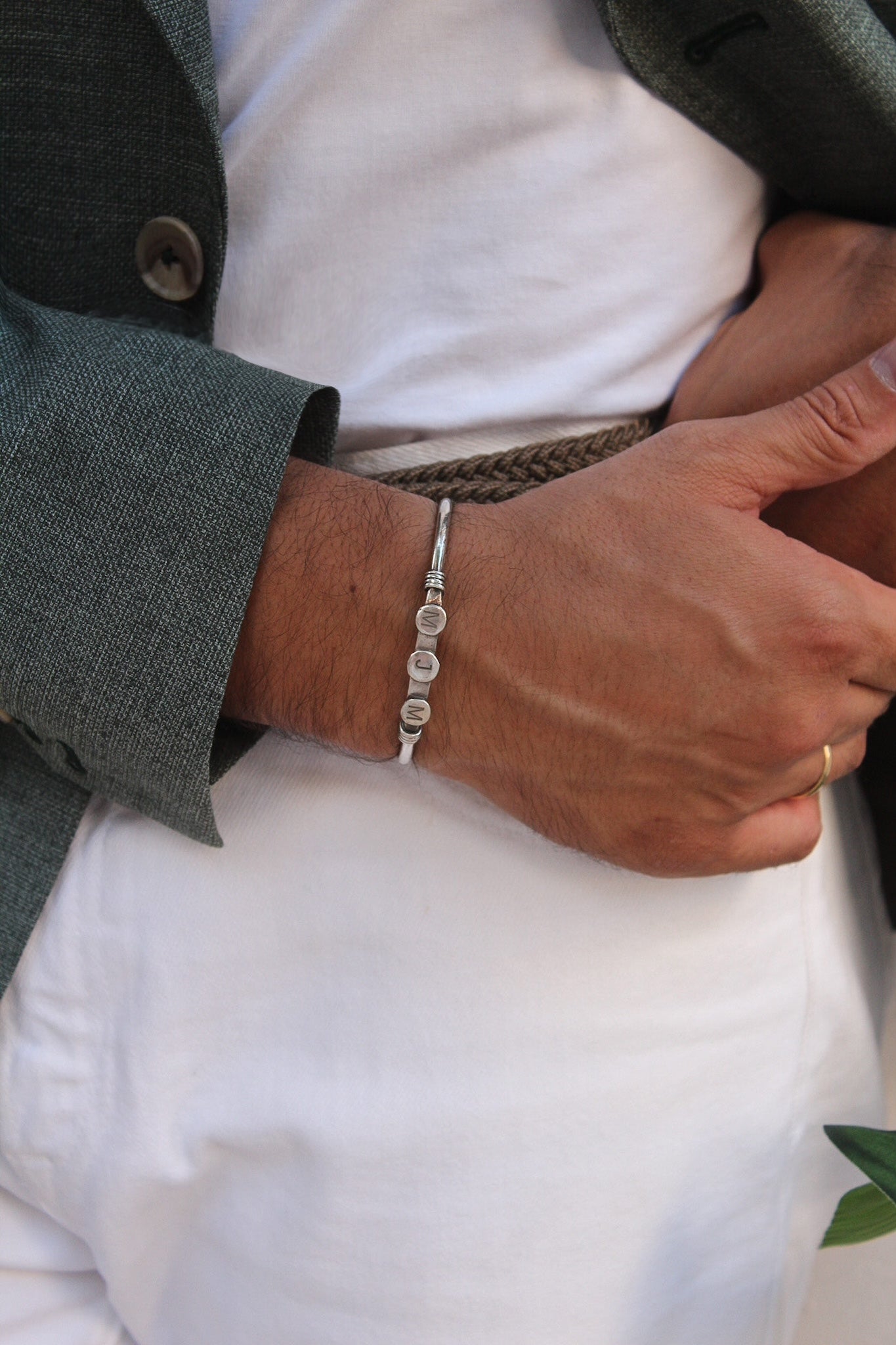 Pulsera plata iniciales Hippie Crew