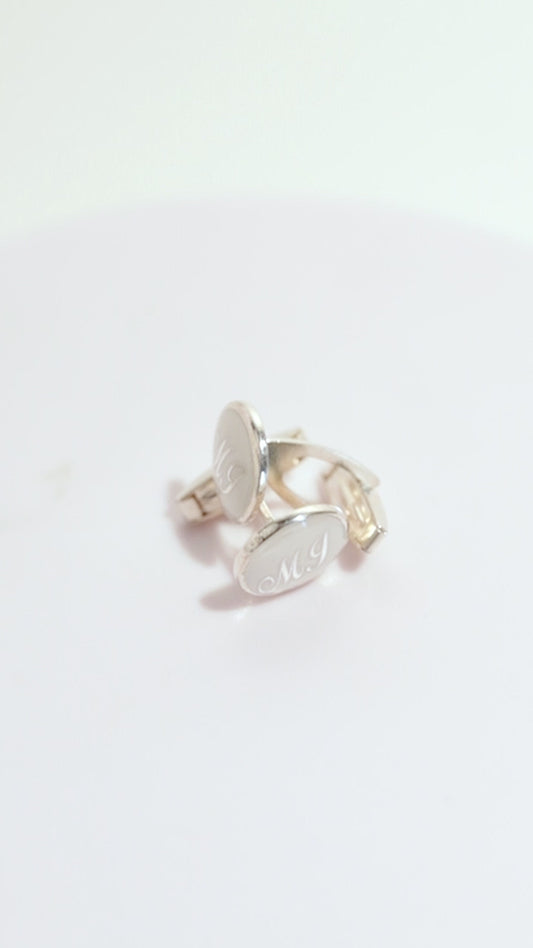 Gemelos plata personalizables nácar blanco
