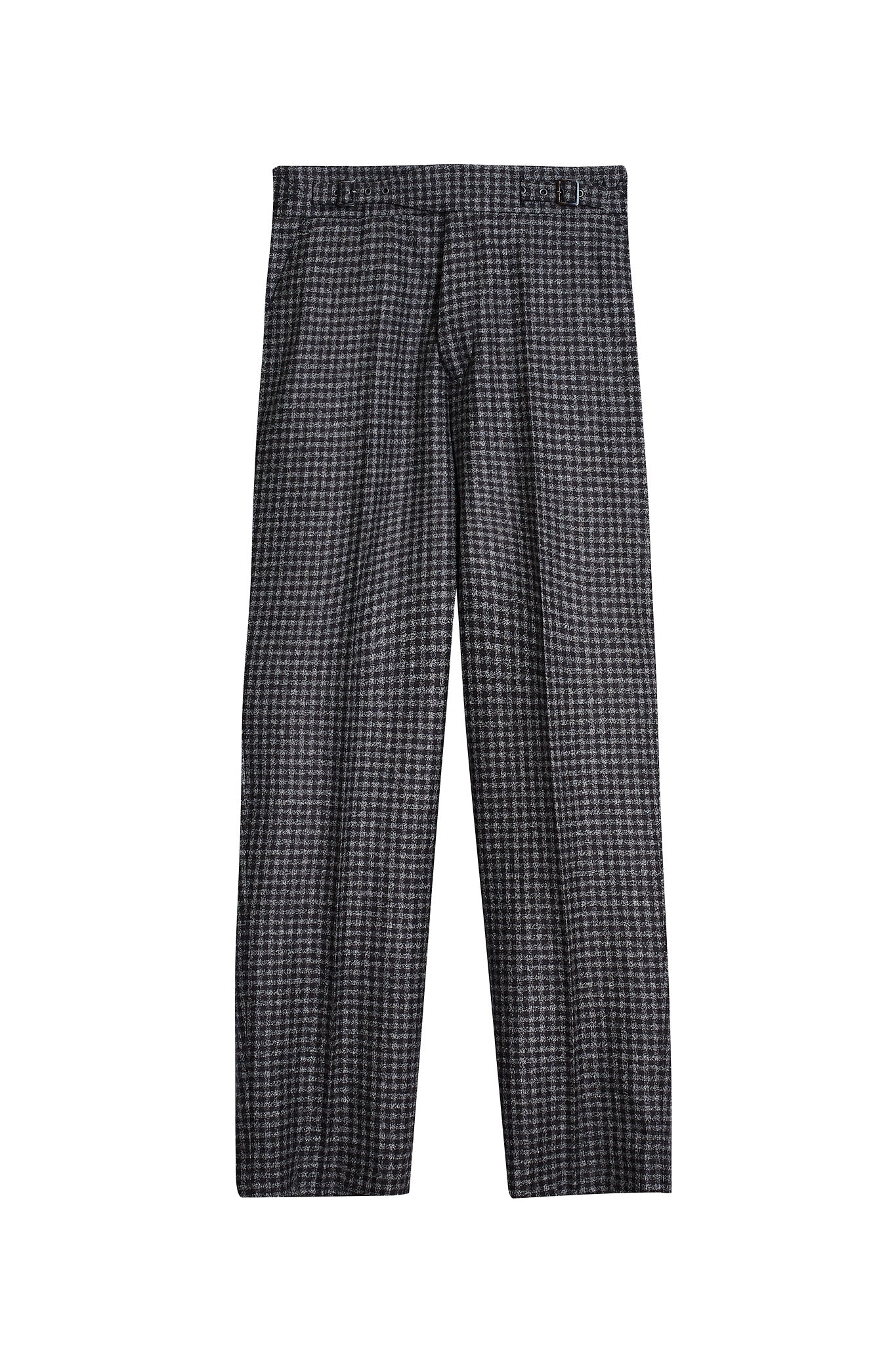 Pantalón traje cuadros gris negro