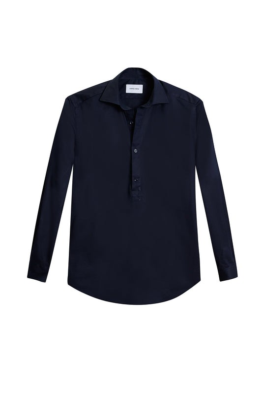 Camisa polera elástica azul marino